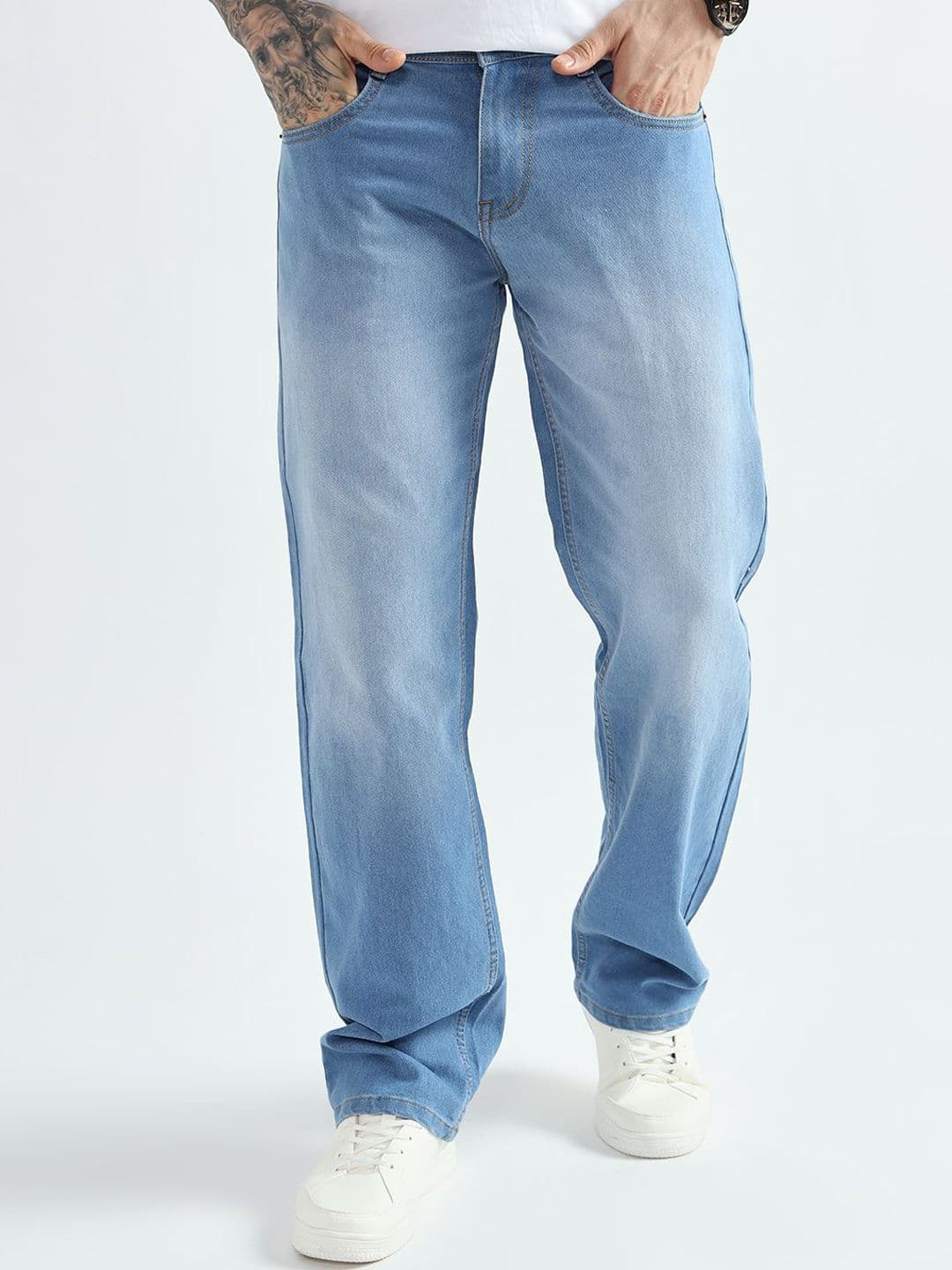 DENIMLOOK Men Relaxed Fit Light Fade Stretchable Baggy Jeans - view 1