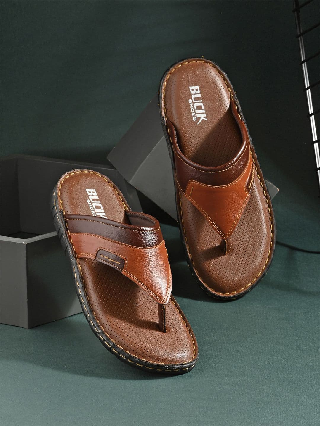 BUCIK Men Colourblocked Casual Thong Flip-Flops - view 1
