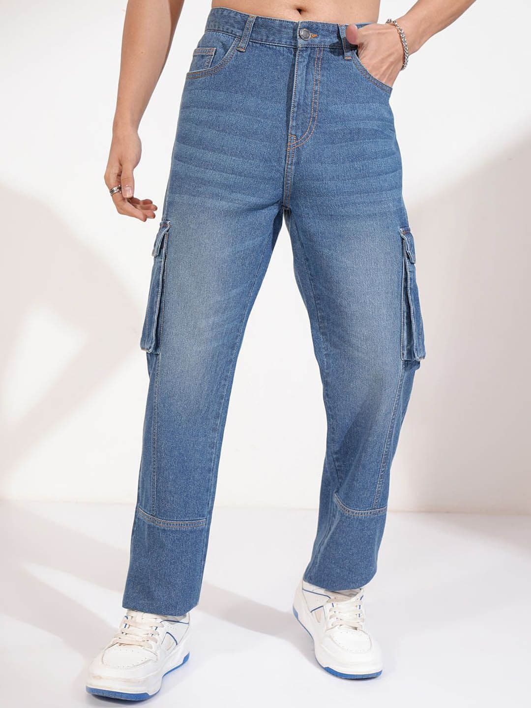 HIGHLANDER Men Cotton Straight Fit Light Fade Jeans