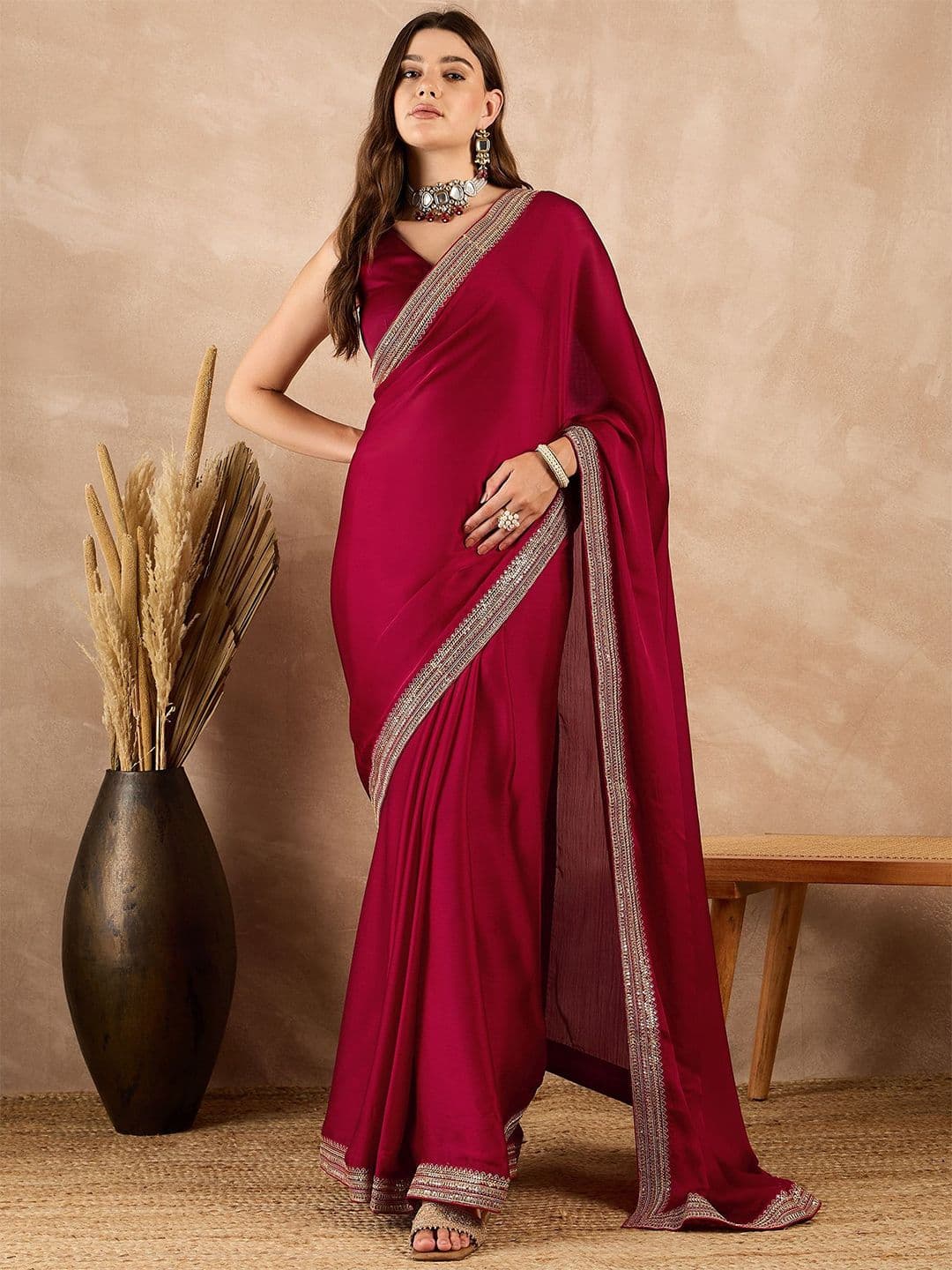 all about you Embroidered Border Banarasi Saree - view 1