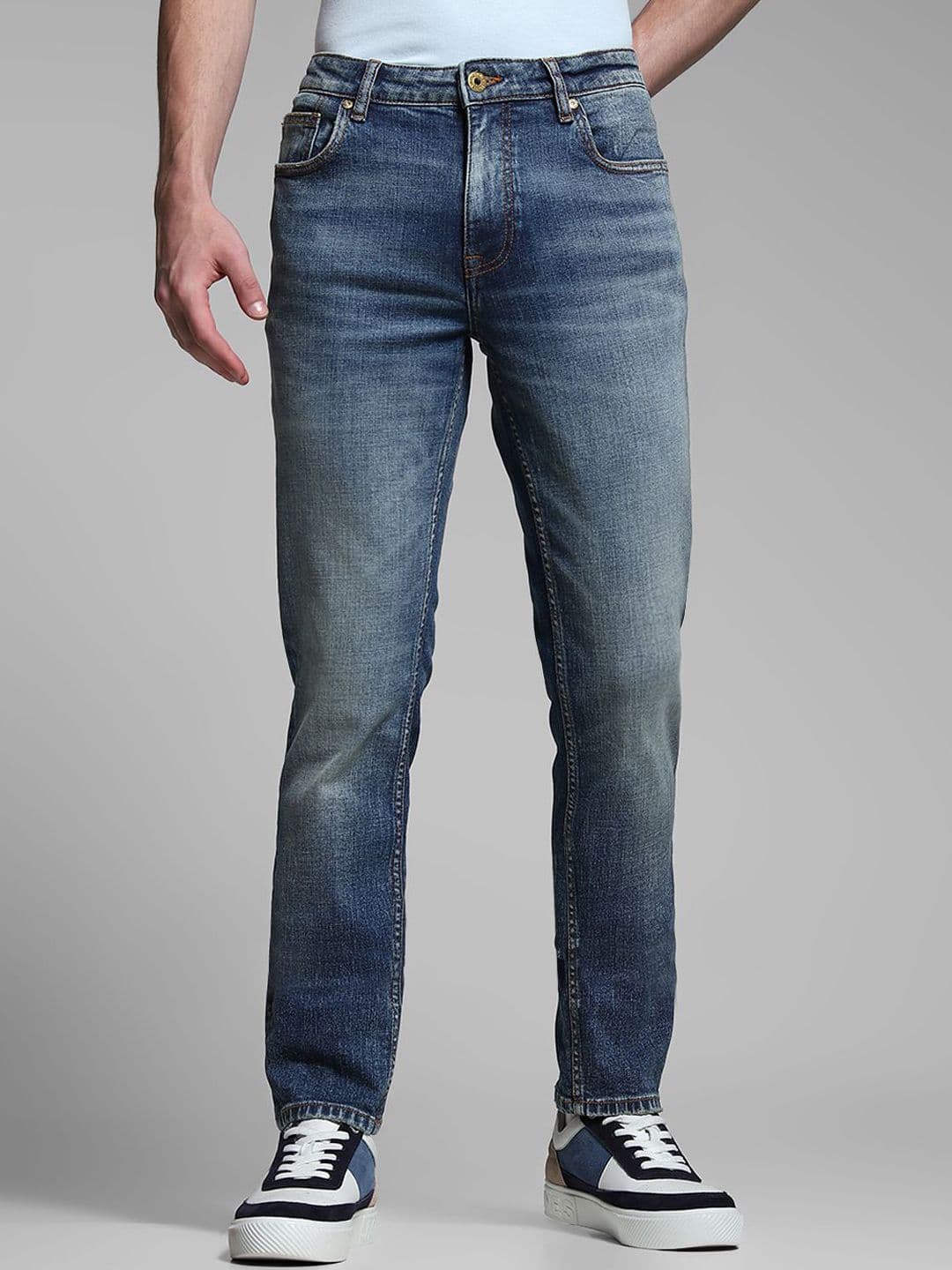 Jack & Jones Men Slim Fit Low-Rise Light Fade Stretchable Cotton Jeans - view 1