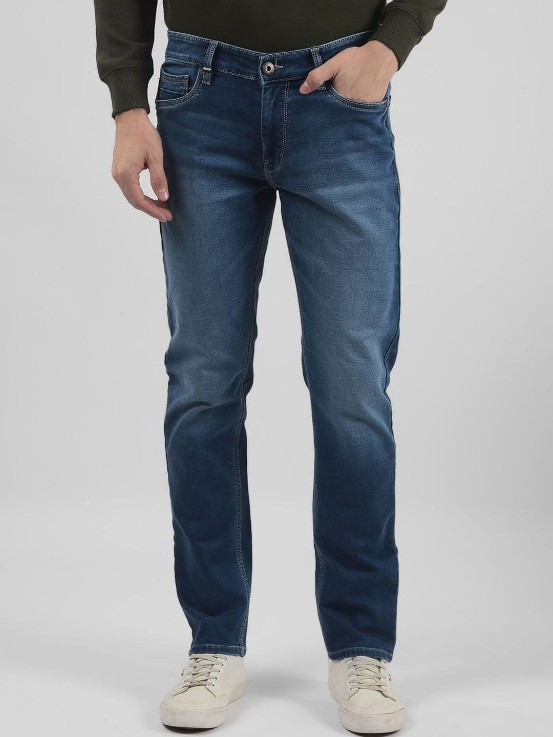 Numero Uno Men Skinny Fit Low-Rise Light Fade Crinkle Stretchable Jeans - view 1