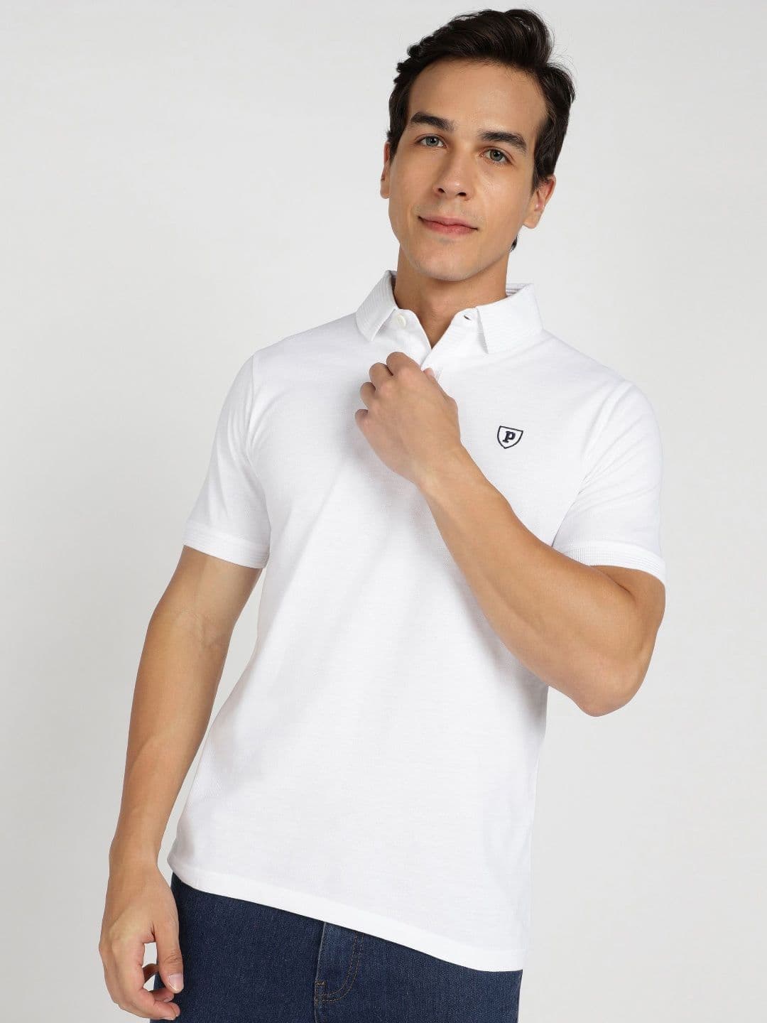 Provogue Men Polo Collar Applique Slim Fit T-shirt - view 1