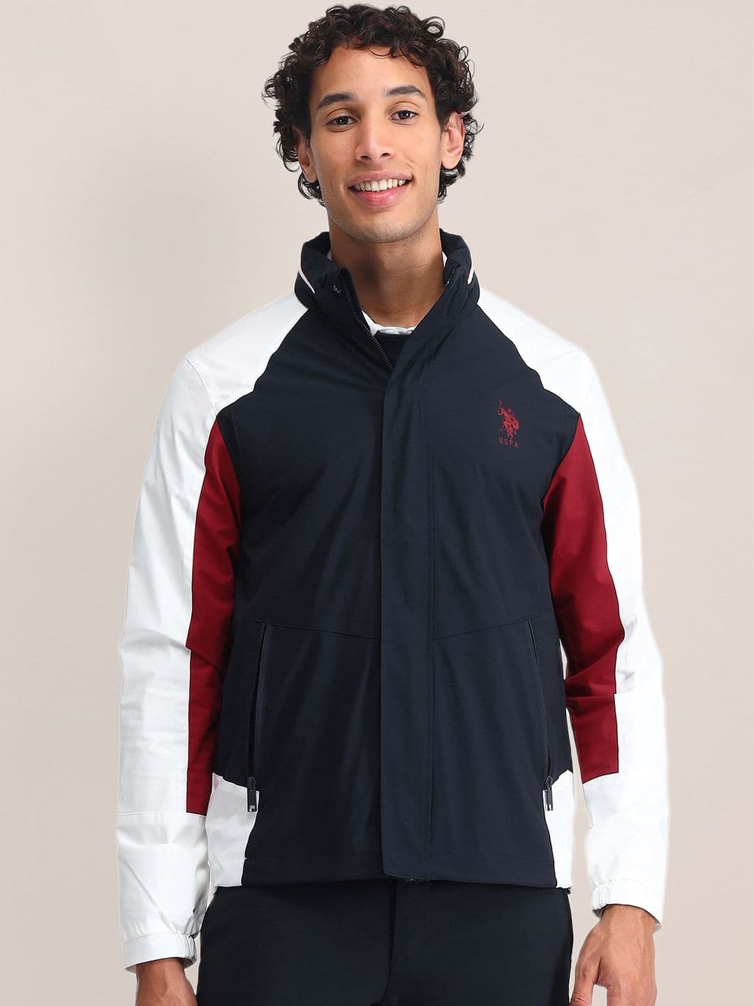 U.S. Polo Assn. Men Colourblocked Sporty Jacket - view 1
