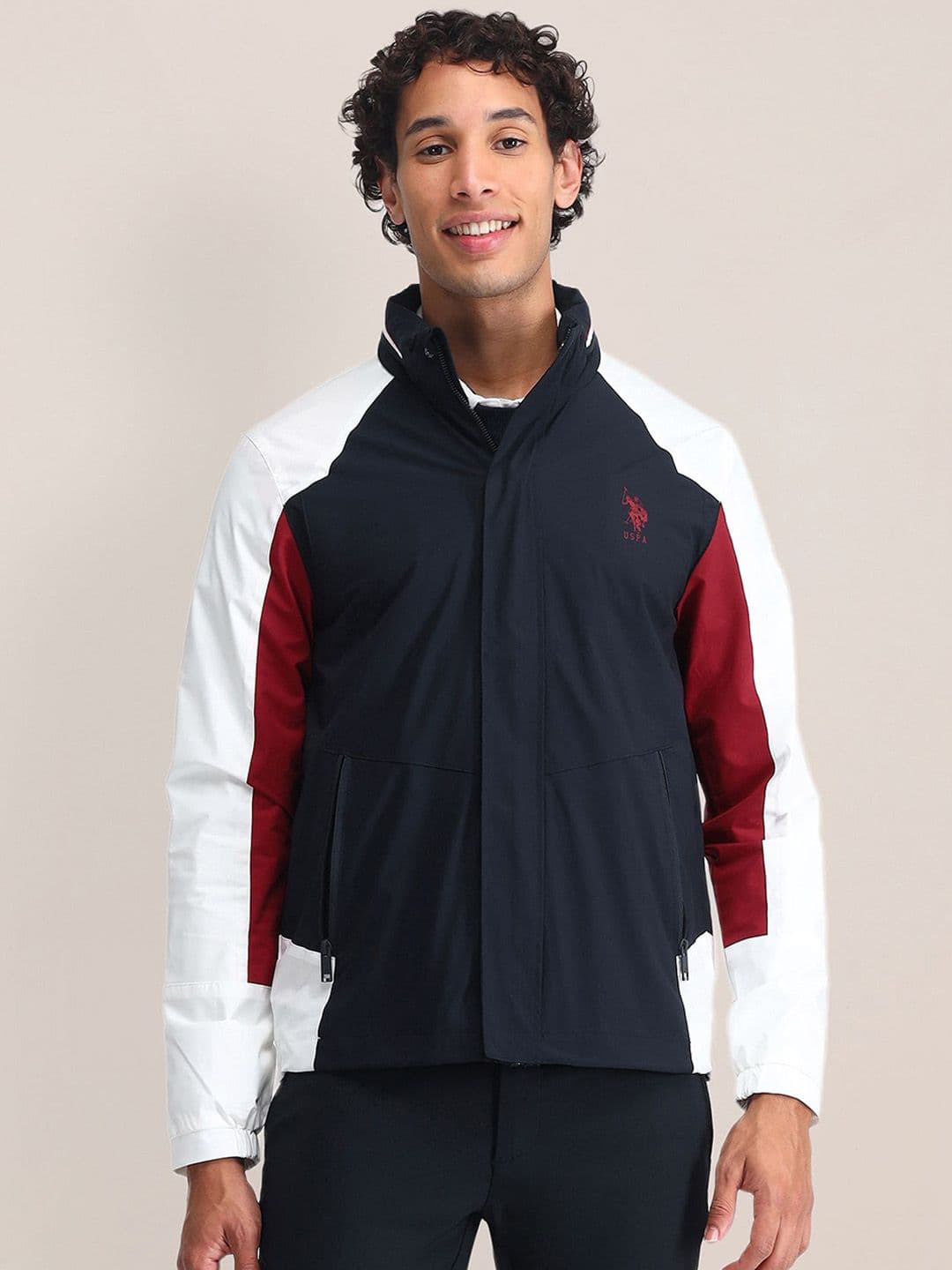 U.S. Polo Assn. Men Colourblocked Sporty Jacket - view 1