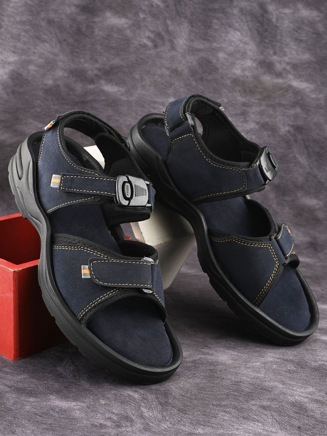 Roadster Men Comfortable Cushioned Footbed Lightweight Outdoor Velcro Sandals - view 1