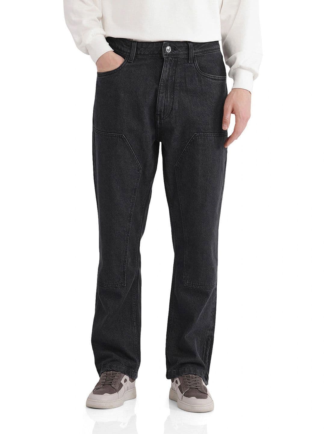 RARE RABBIT Men Grey Comfort Relaxed Fit Stretchable Mid Rise Jeans - view 1