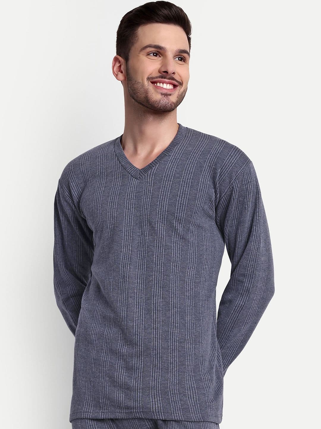 ZEFFIT V Neck Cotton Thermal Top - view 1
