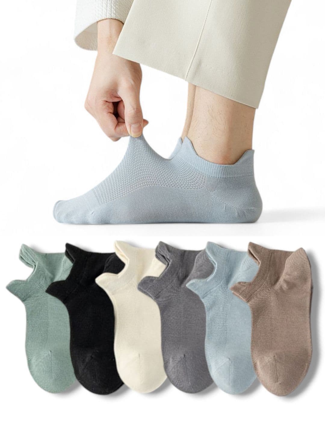 Sockscarving Men Pack Of 6 Cotton Ankle-Length Socks - view 1