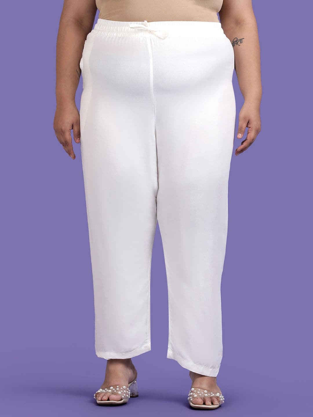 TWIN BIRDS Plus Size Women Solid Woven Relaxed Fit Palazzos - view 1