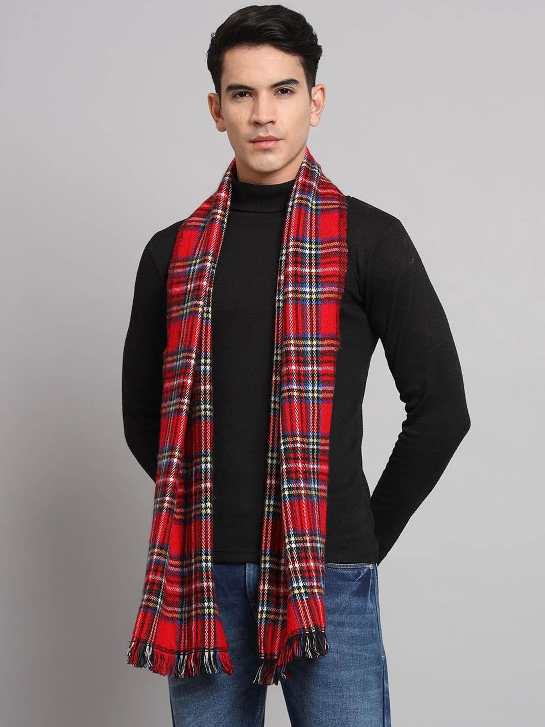 HANDICRAFT PALACE Men Checked Merino Wool Mufflers - view 1