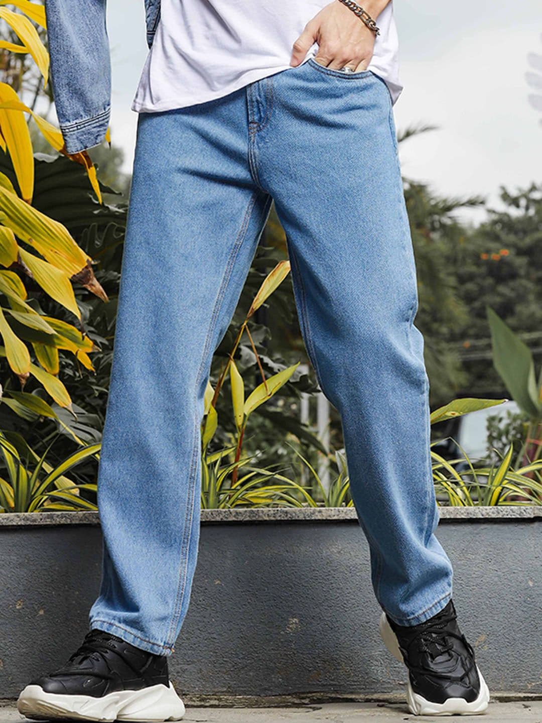W.T.F - Witnessing True Fashion Men Smart Pure Cotton Relaxed Fit Mid Rise Jeans - view 1