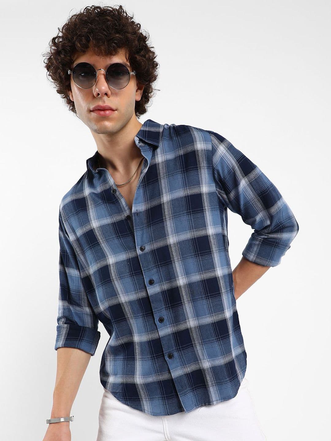 CAHOOT Men Comfort Spread Collar Tartan Checked Casual Shirt - view 1