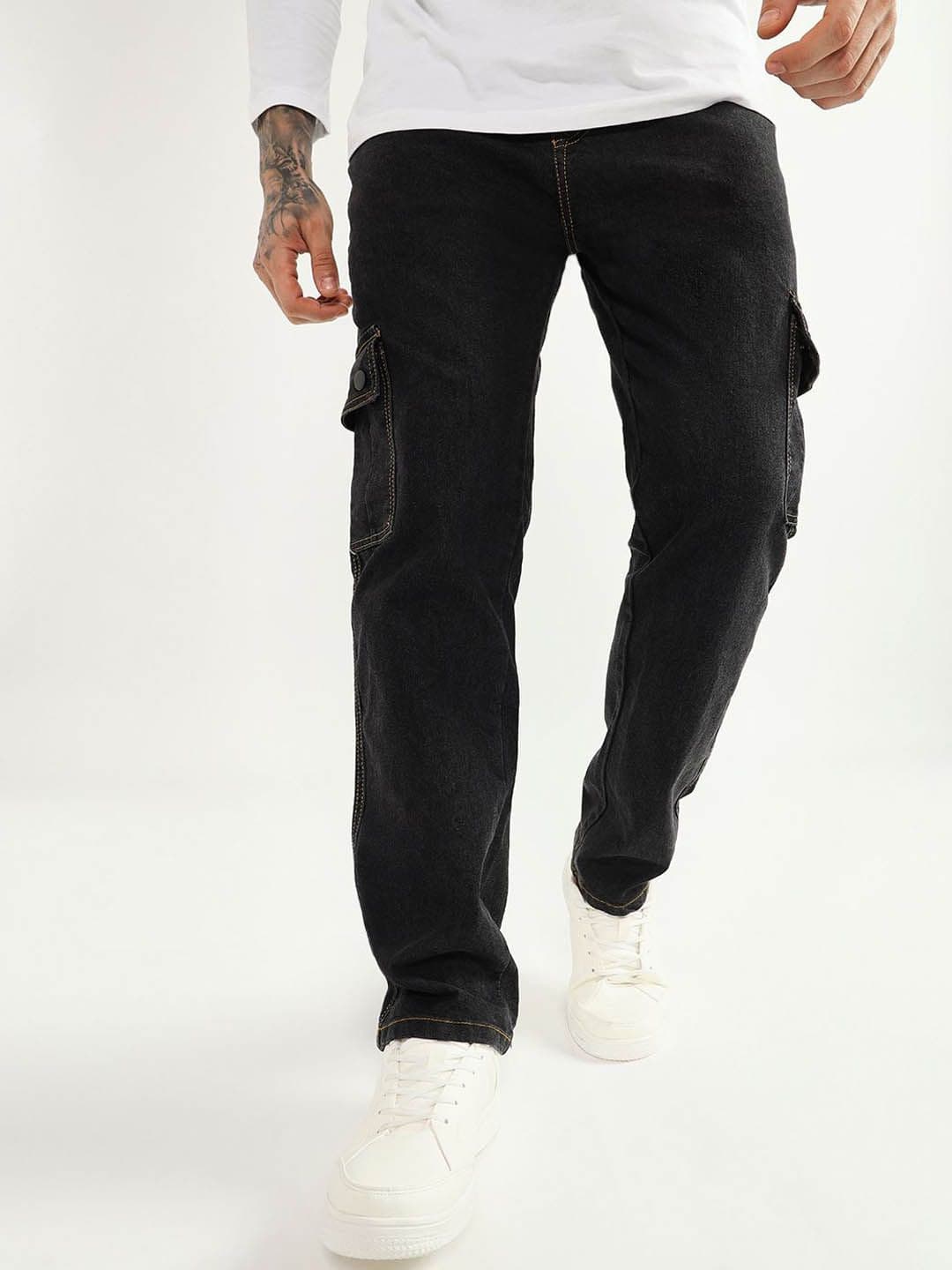 DENIMLOOK Men Regular Fit Mid-Rise Stretchable Cargo Jeans - view 1