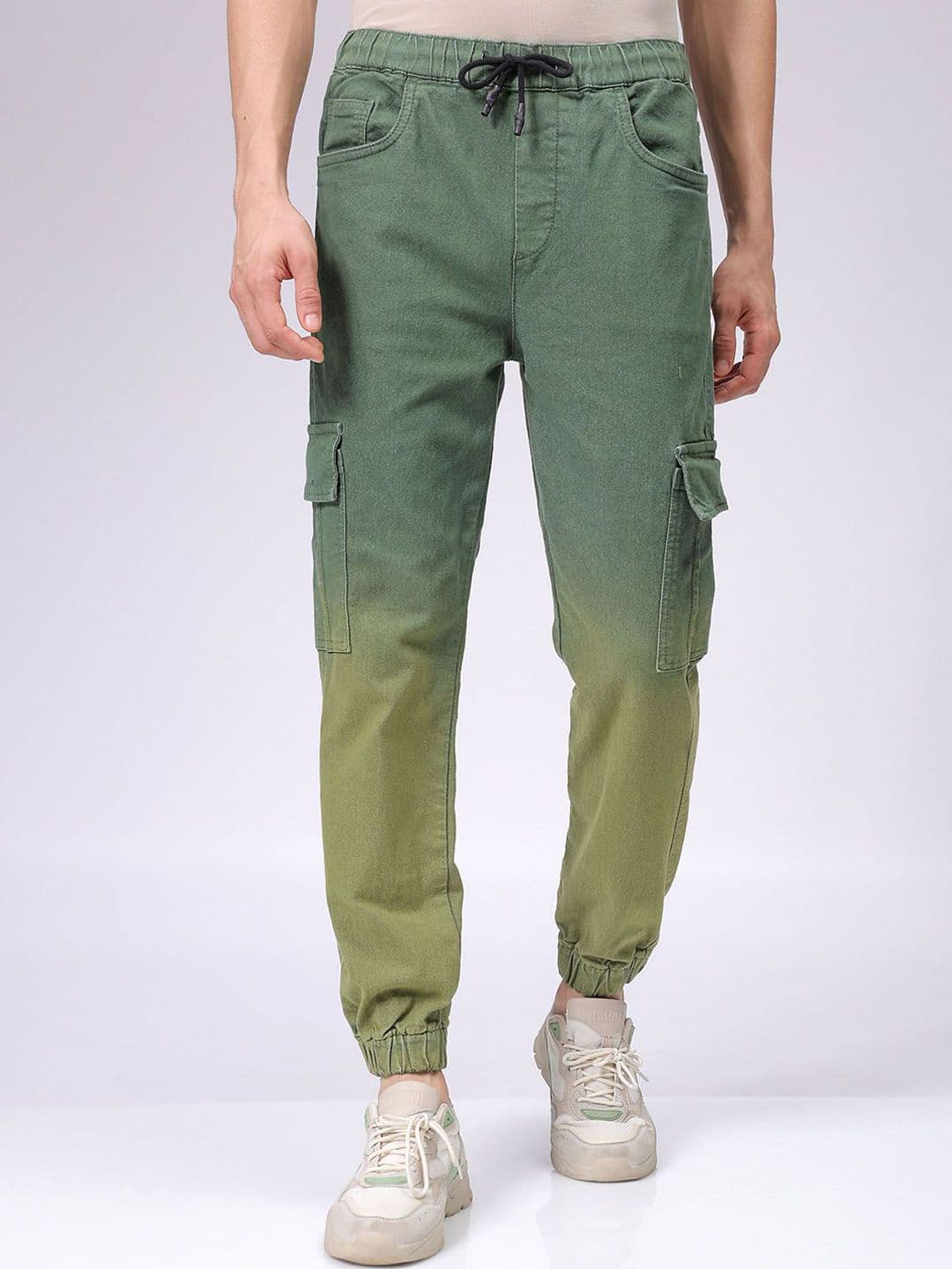 The Indian Garage Co Men Low Rise Stretchable Cargo Denim Joggers - view 1