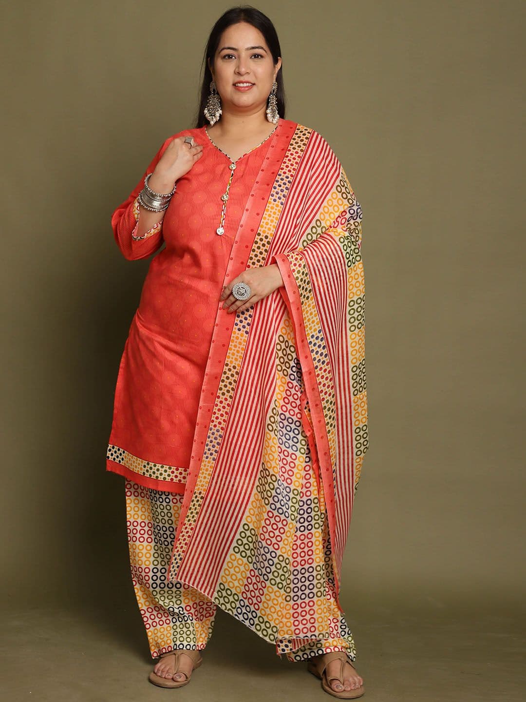 Rajnandini Women Floral Printed Regular Kurta with Salwar & With Dupatta - view 1