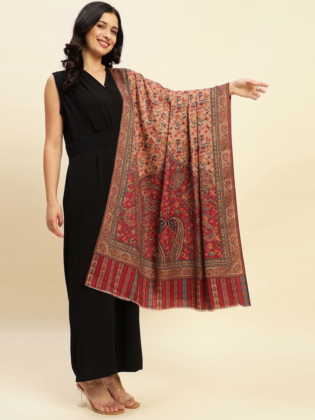 WEAVERS VILLA Women Graphic Digital Printed Winter Shawl - view 1