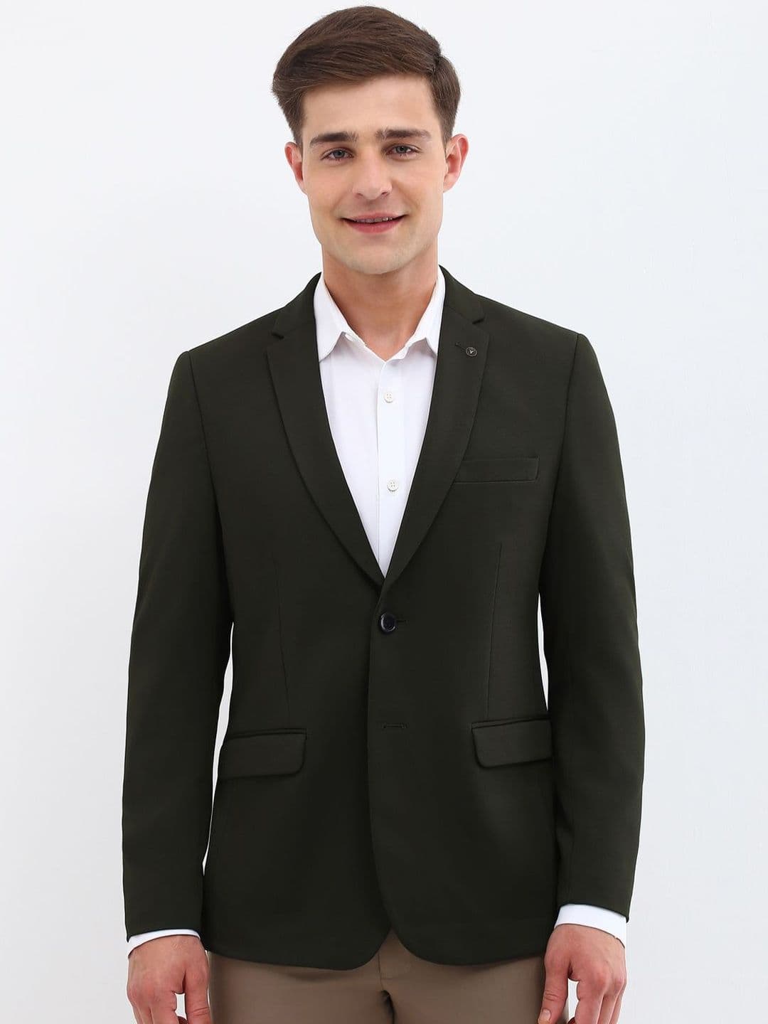 Allen Solly Men Textured Slim Fit Single-Breasted Blazer - view 1