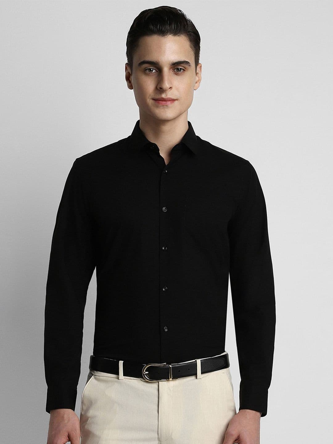 Peter England Men Black Slim Fit Formal Shirt - view 1
