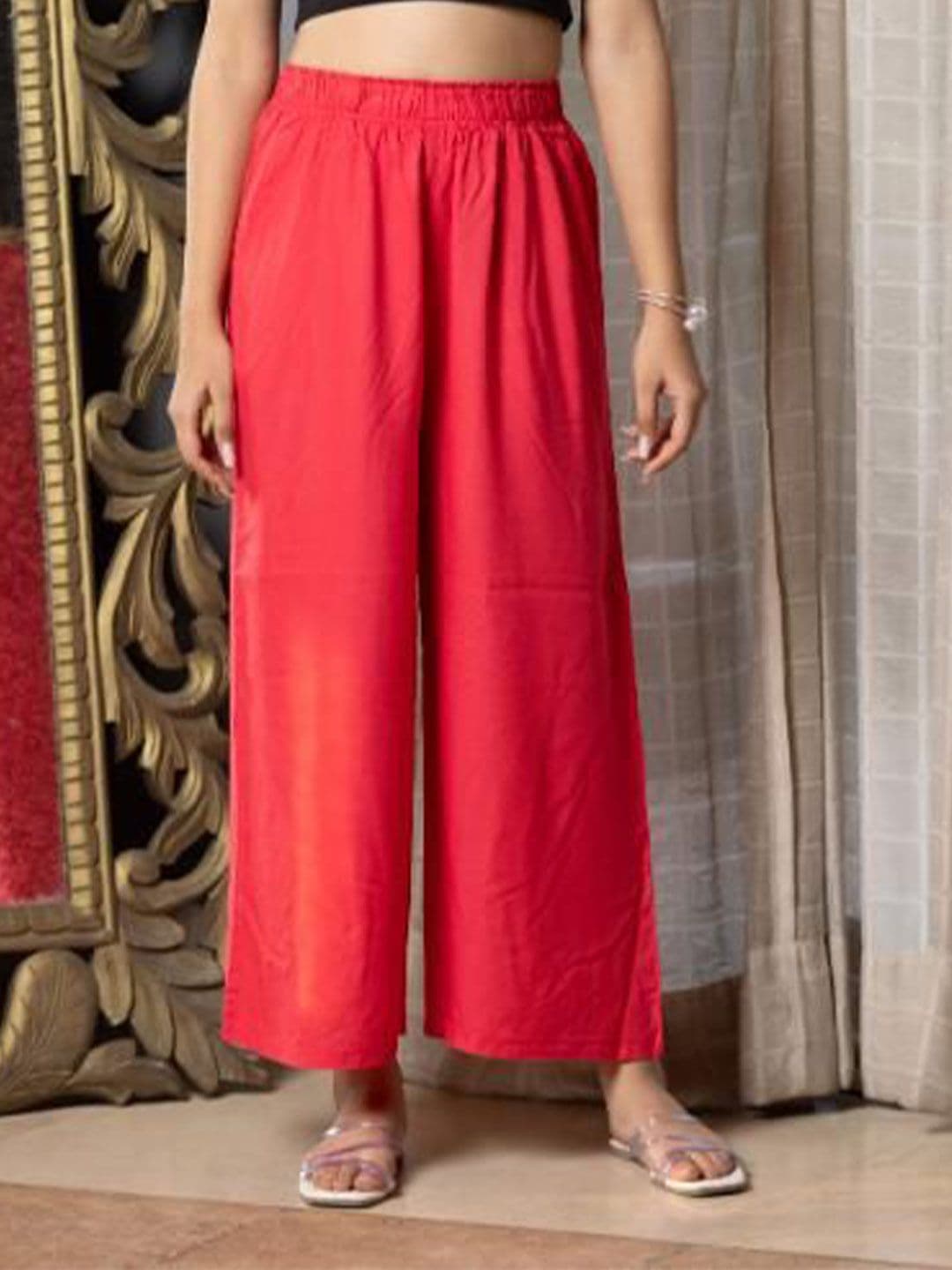 Mlada Women Mid Rise Regular Fit Rayon Casual Palazzo - view 1