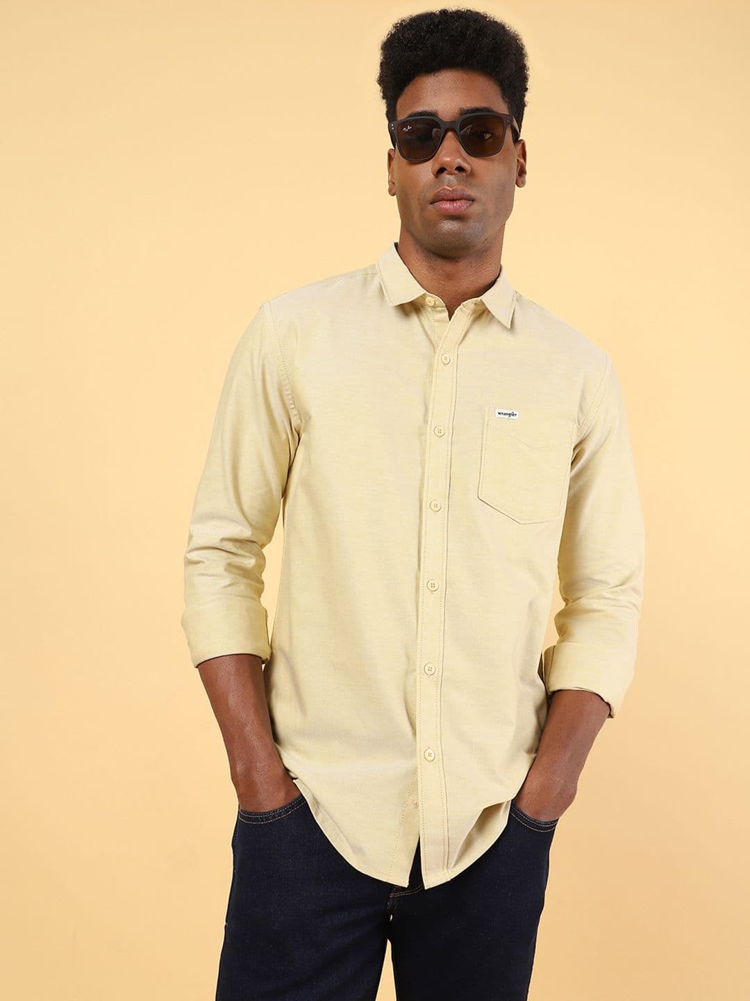 Wrangler Spread Collar Cotton Casual Shirt - view 1