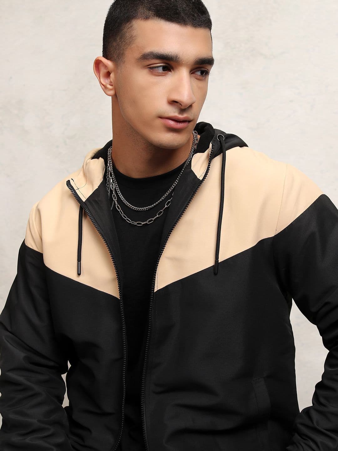 KETCH Men Colourblocked Crop Hooded Parka Jacket - view 1