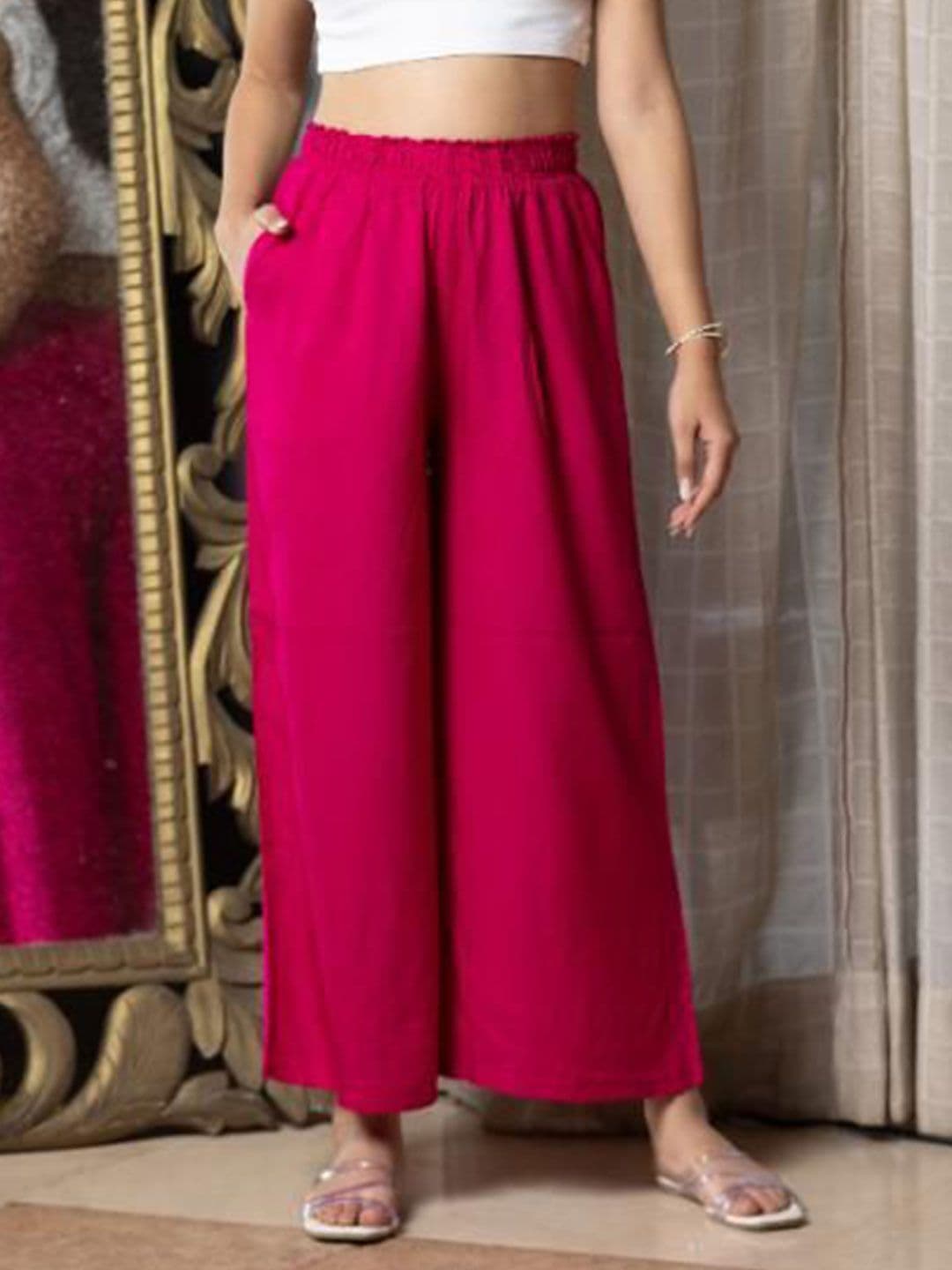 Mlada Women Mid Rise Regular Fit Rayon Casual Palazzo - view 1