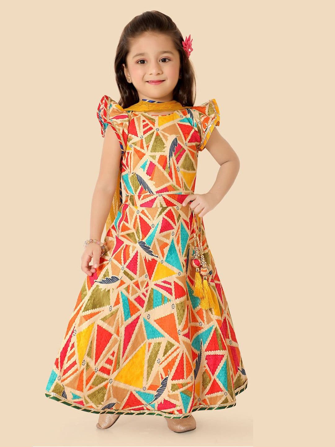 Ethniks Neu-Ron Girls Printed Ready to Wear Lehenga & Blouse With Dupatta - view 1