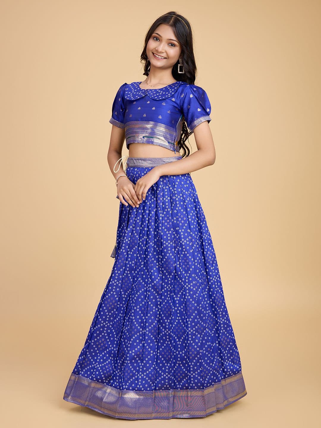 Tasarika Bandhani Silk Bandhej Zari Woven Design Lehenga Choli - view 1