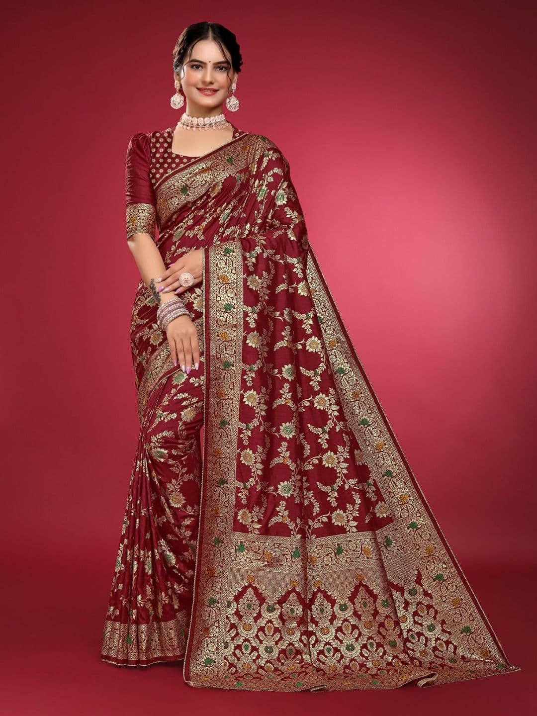 Aagiri Woven Design Zari Banarasi Saree - view 1