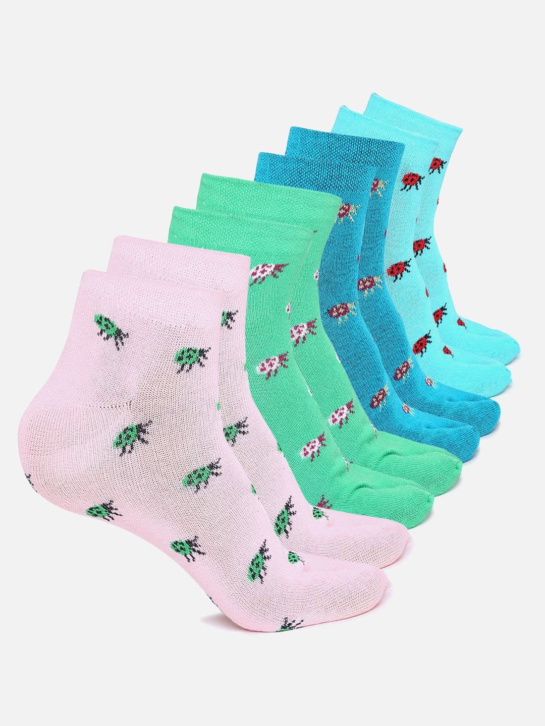 BAESD Unisex Pack Of 4 Patterned Ankle Length Thumb Socks - view 1