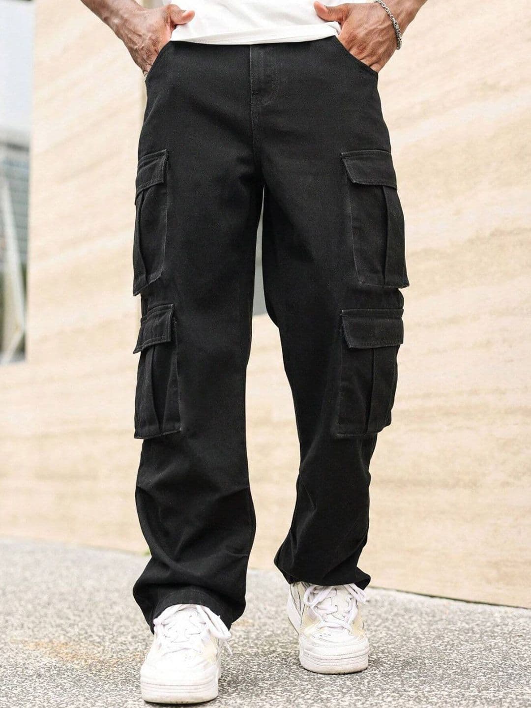 MASTERLY WEFT Men Mid-Rise Regular Fit Cargo Styles Jeans