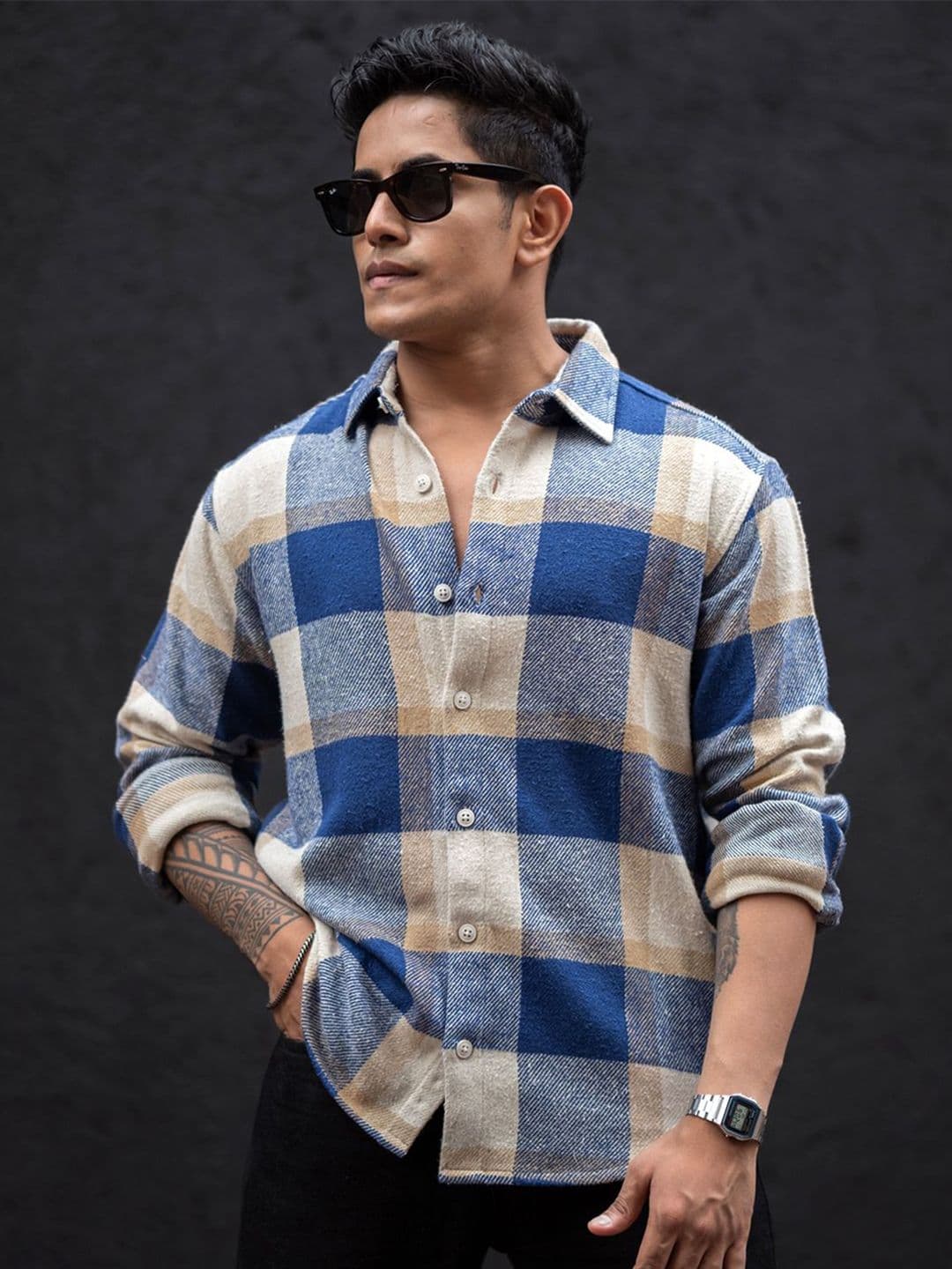 Powerlook Off Checks Buffalo Cotton Long Sleeves Shirt - view 1