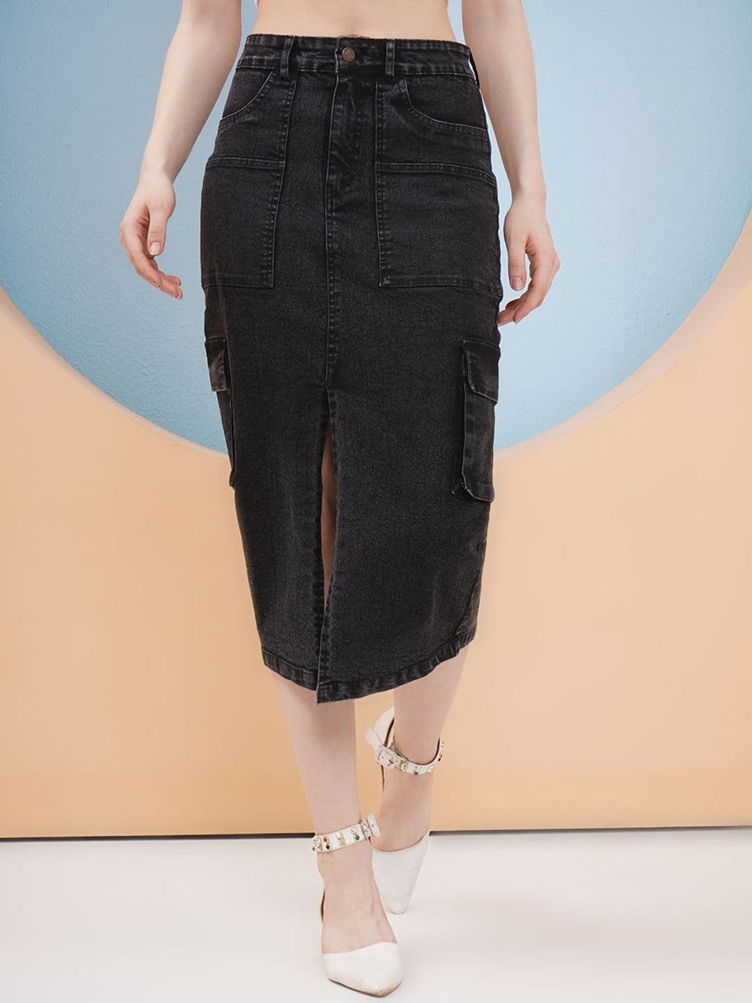 PUELLA Women Front Slit A-Line Midi Skirt - view 1
