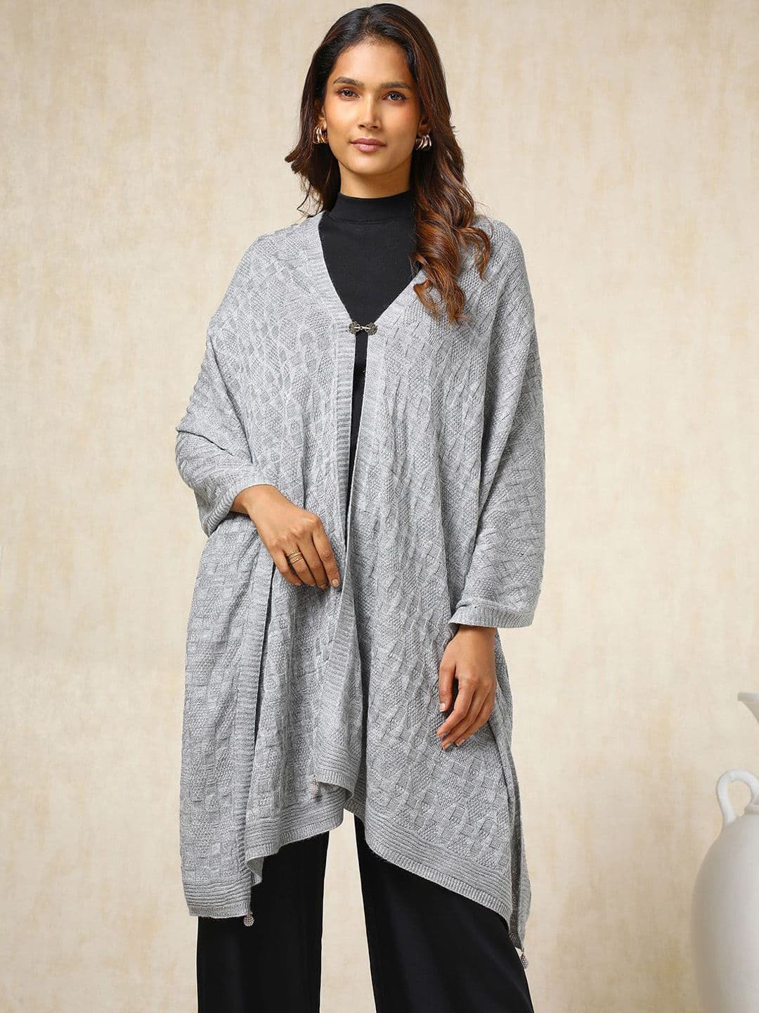 Soch Geometric Woven Design Acrylic Shawl - view 1