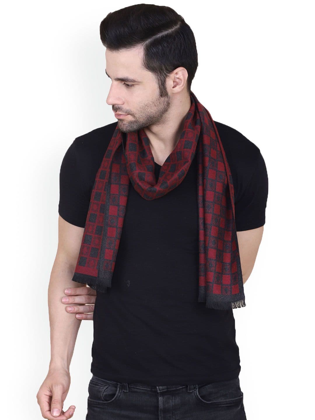 Cazzano Men Checked Merino Wool Mufflers - view 1