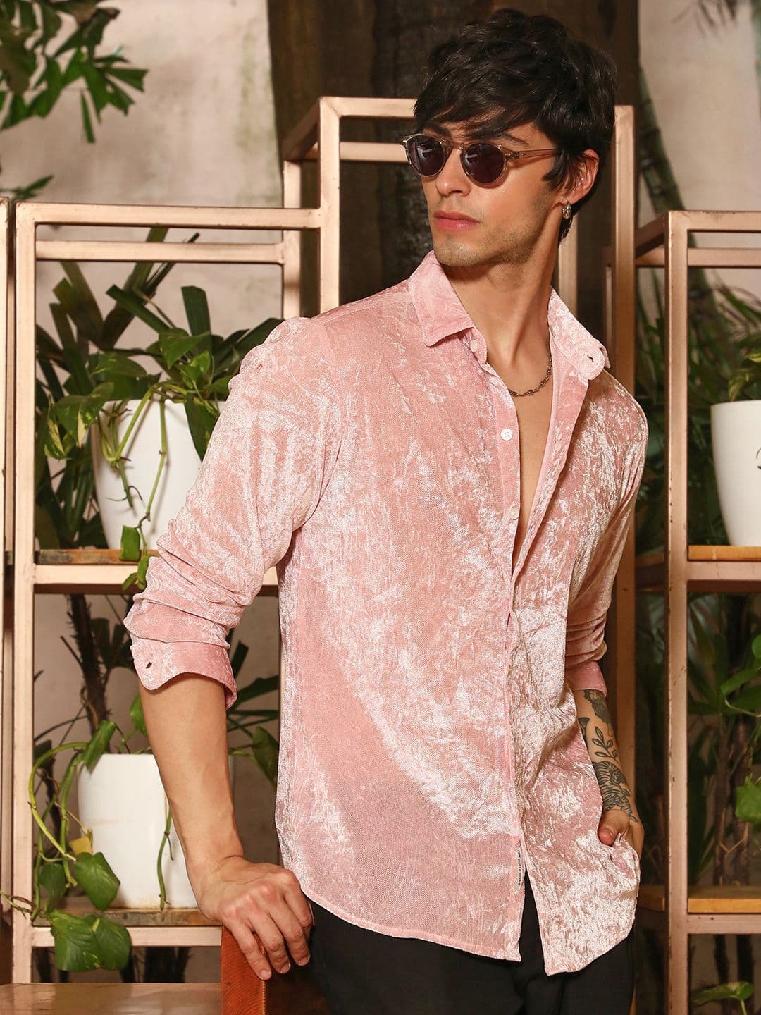 CAHOOT Men Solid Comfort Casual Velvet Shirt - view 1