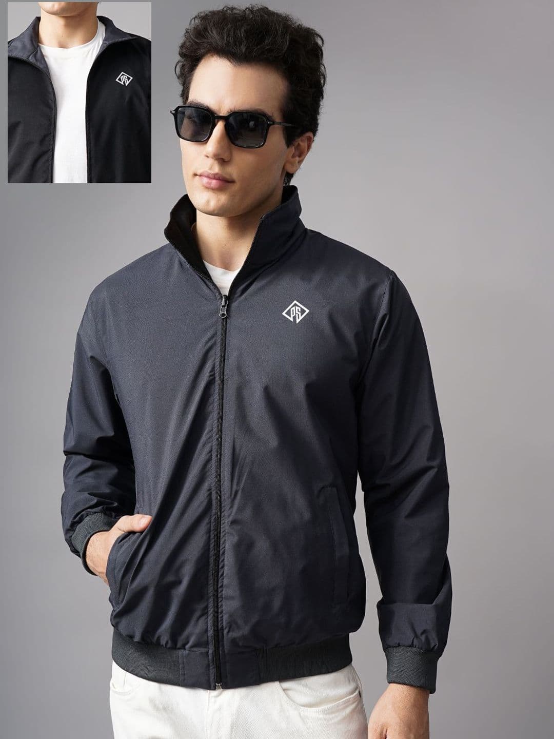 PAUL STREET Men Reversible Outdoor Bomber with Patchwork Jacket - view 1