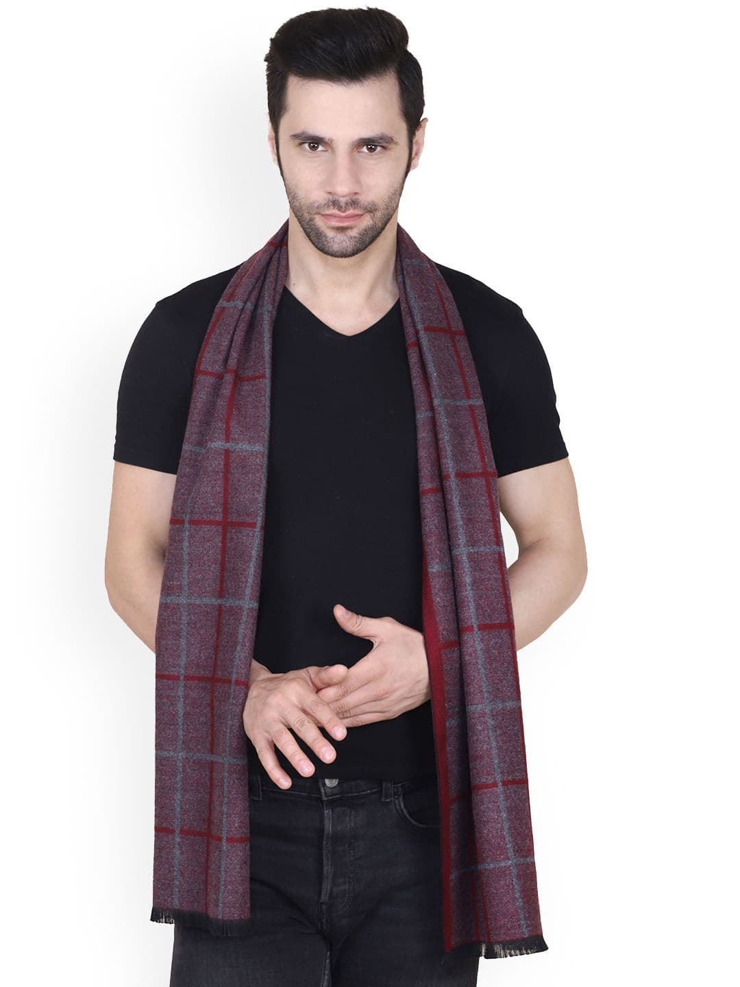 Cazzano Men Checked Woolen Muffler - view 1