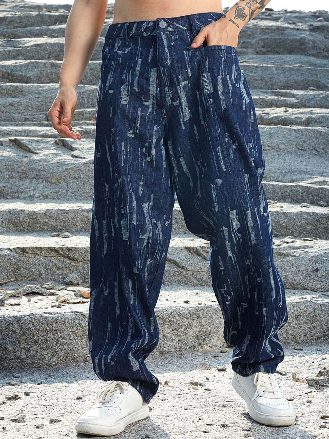 CAHOOT Men Comfort Relaxed Fit Mid-Rise Cotton Baggy Jeans - view 1