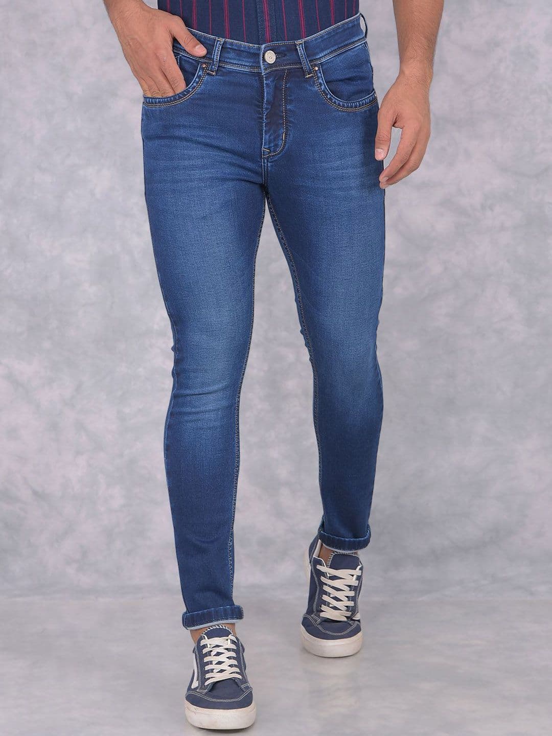 Crimsoune Club Men Skinny Fit Light Fade Stretchable Jeans - view 1