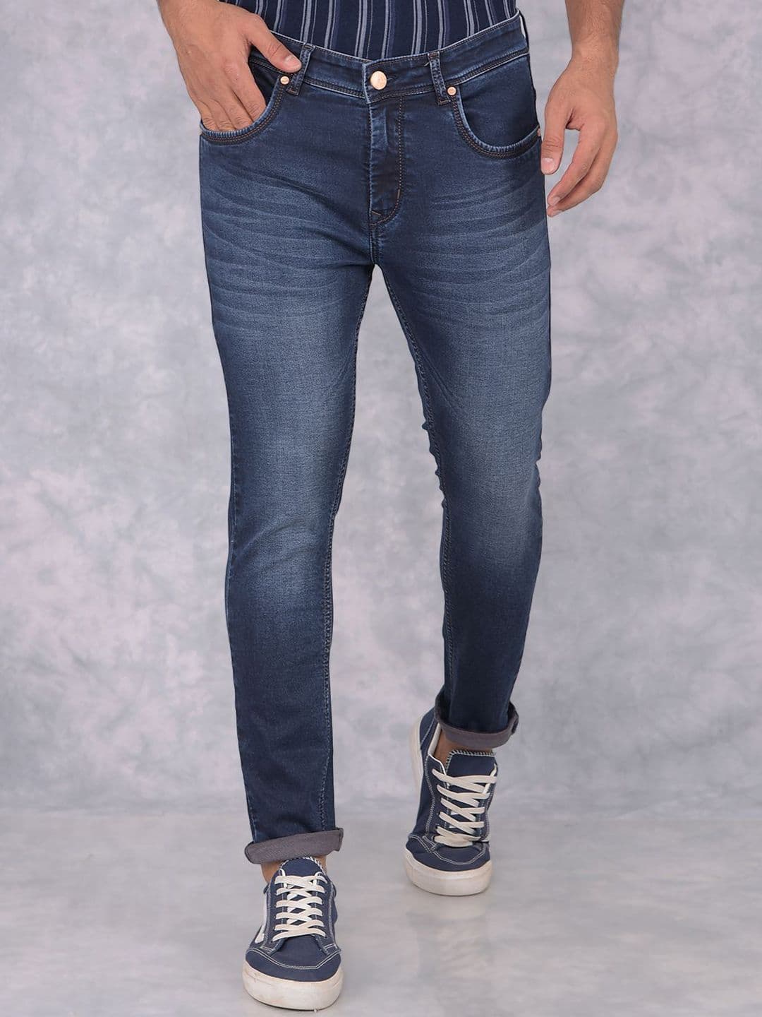 Crimsoune Club Men Cotton Skinny Fit Heavy Fade Stretchable Casual Jeans - view 1