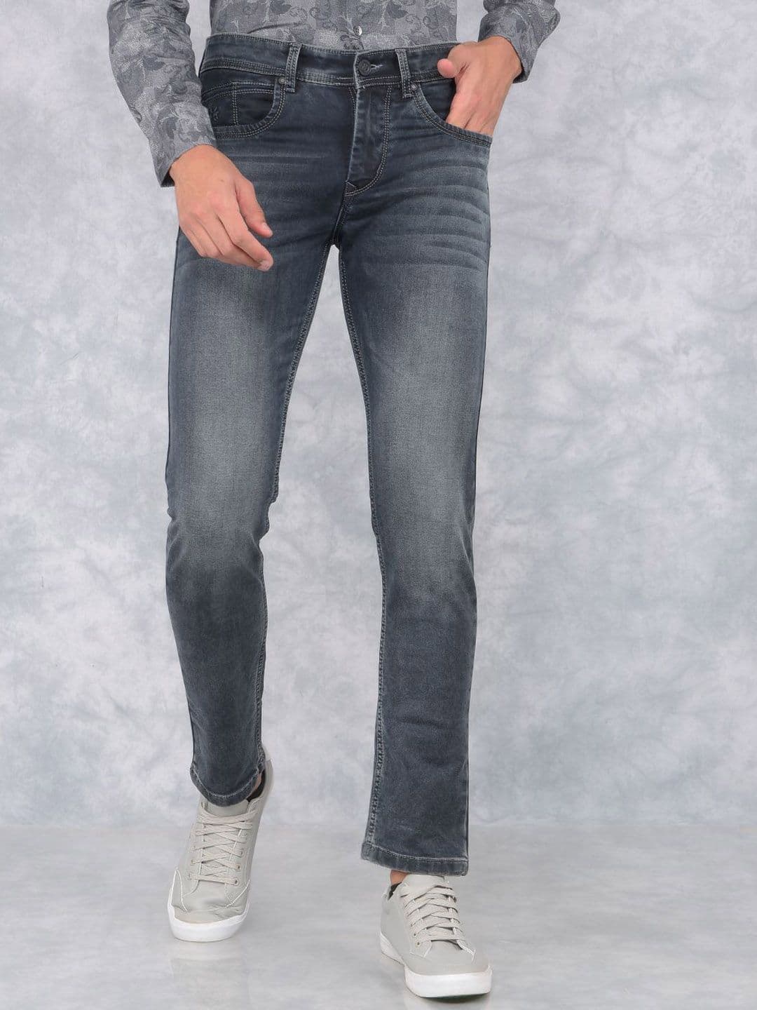 Crimsoune Club Men Cotton Slim Fit Heavy Fade Clean Look Stretchable Jeans - view 1