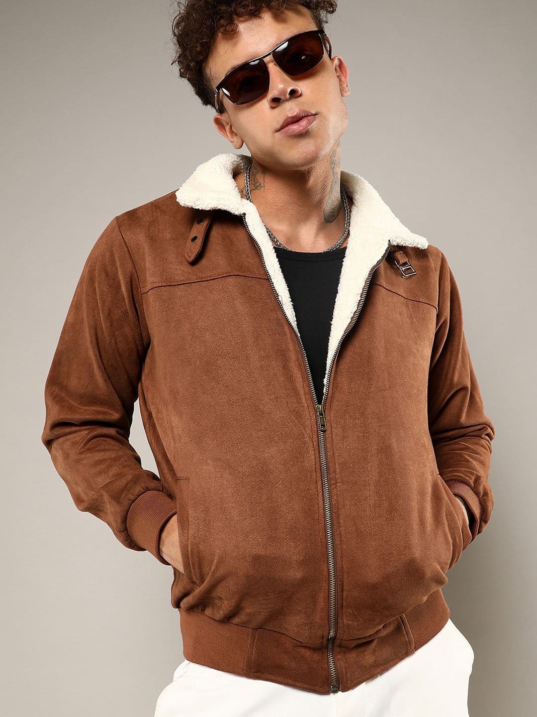 CAHOOT Men Spread Collar Solid Casual Bomber Jacket - view 1