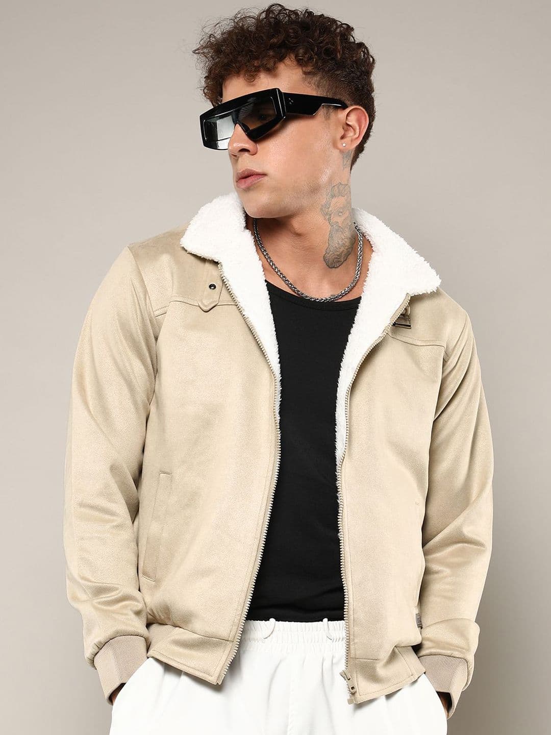 CAHOOT Men Lapel Collar Solid Casual Bomber Jacket - view 1