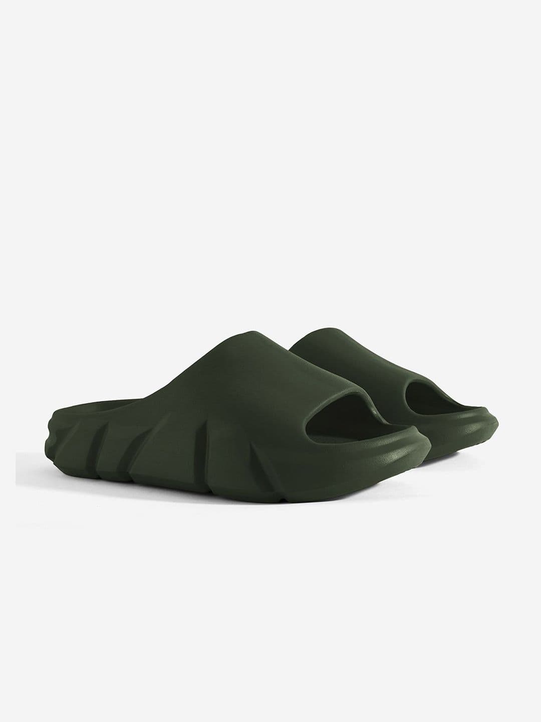 The Souled Store Men Printed Olive Sliders - view 1