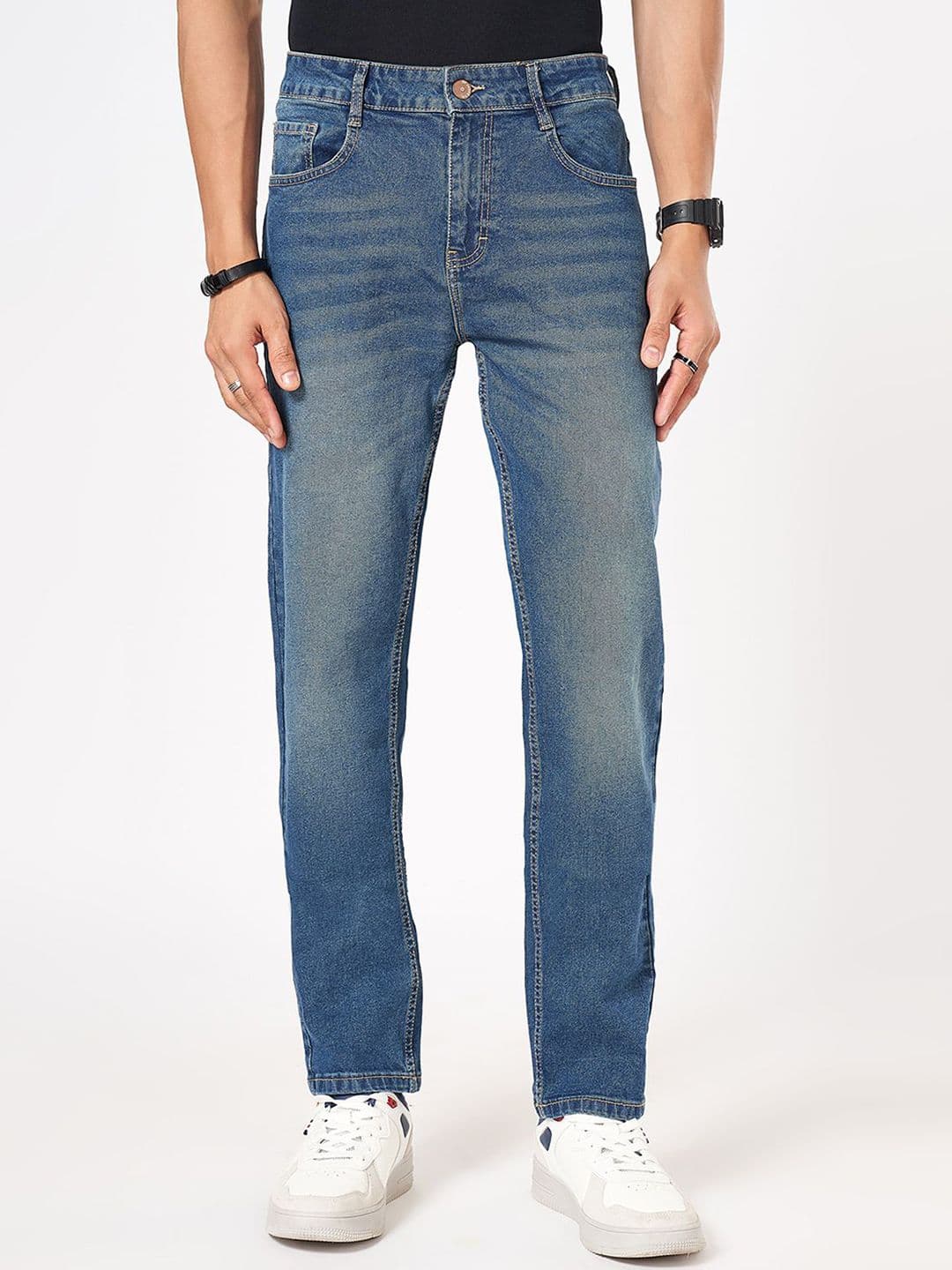 SF JEANS by Pantaloons Men Tapered Fit Heavy Fade Jeans - view 1