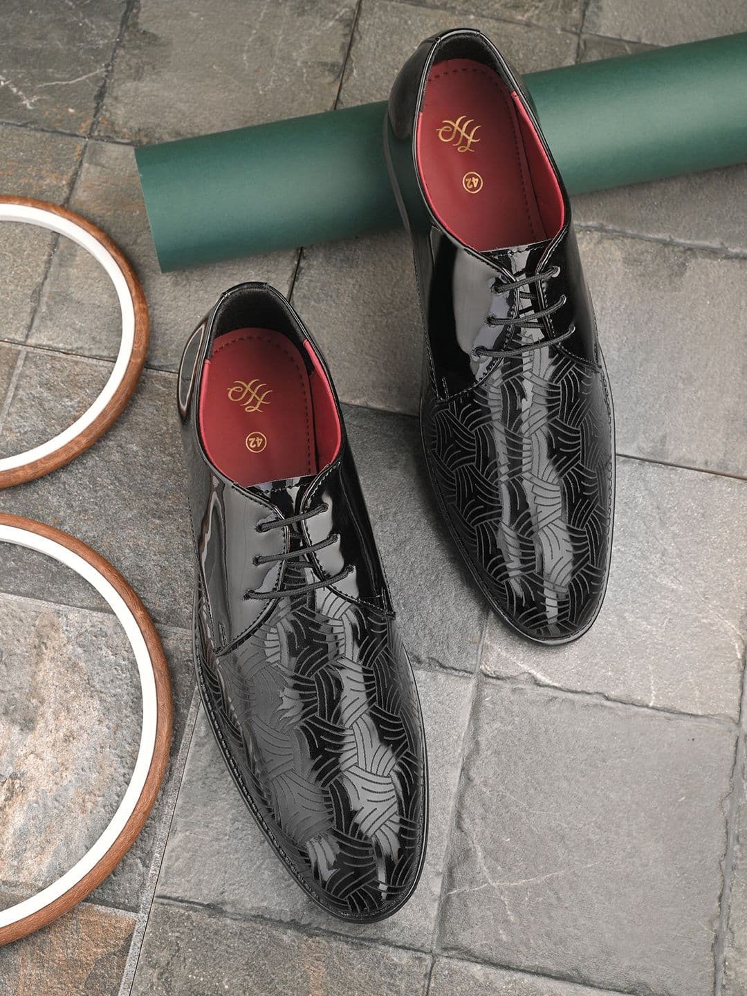 House of Pataudi Men Texture Lace-Ups Formal Derby - view 1