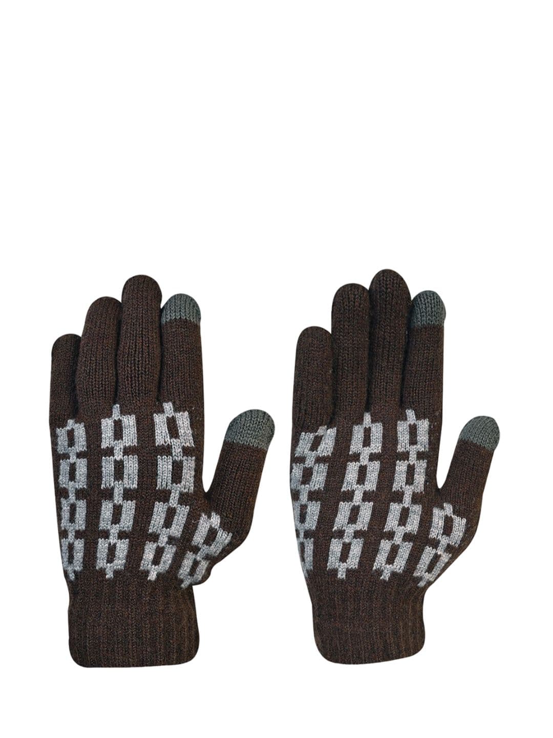 LOOM LEGACY Men Patterned Acrylic Touchscreen Gloves - view 1
