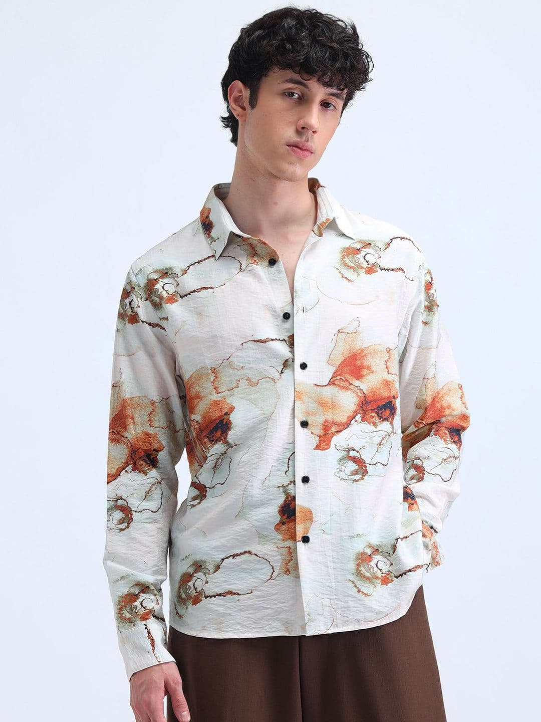 Flying Machine Men Classic Spread Collar Abstract Printed Casual Shirt - view 1